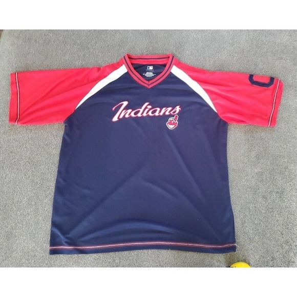 Authentic Cleveland Indians Jersey Sewn MLB Baseball 2xl Red Vintage - Picture 1 of 7